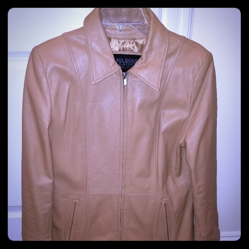 Leather jacket- soft, camel colored leather